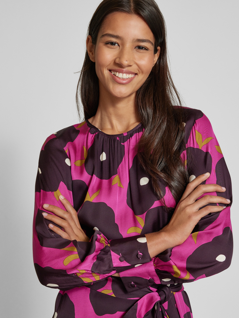 seidensticker Midi-jurk van viscose met strikceintuur