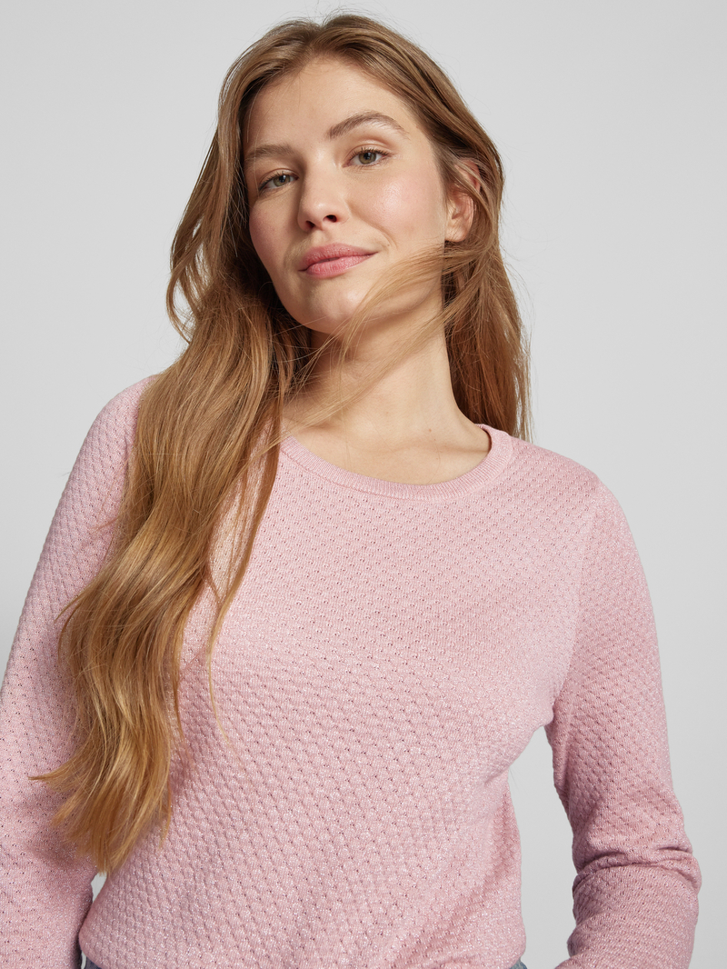 Vero Moda Regular fit gebreide pullover met effectgaren model 'CARE SHINE'
