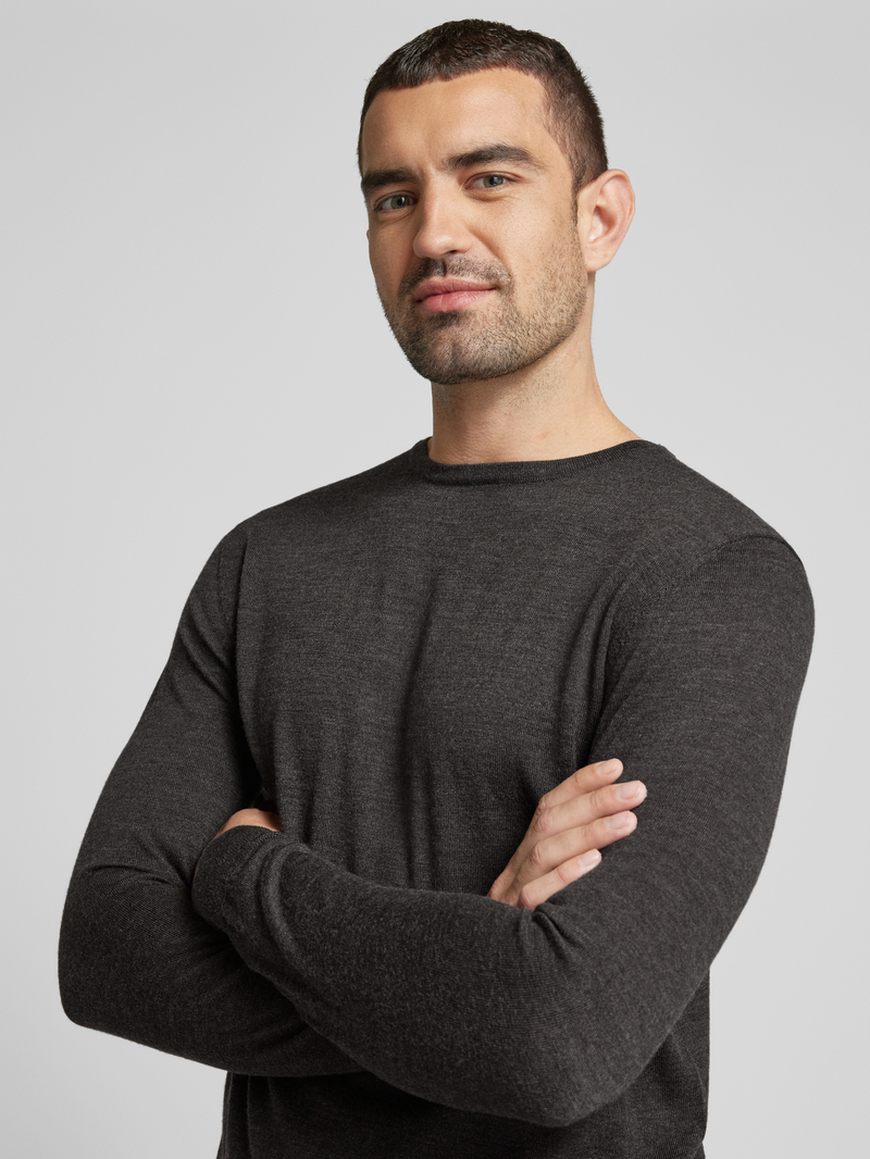 Profuomo Gebreide pullover met ribboorden