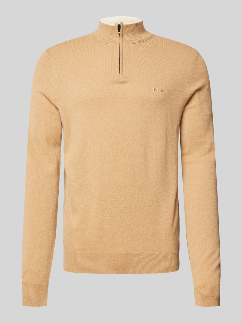 Boss Gebreide pullover met opstaande kraag, model 'Emarlo'