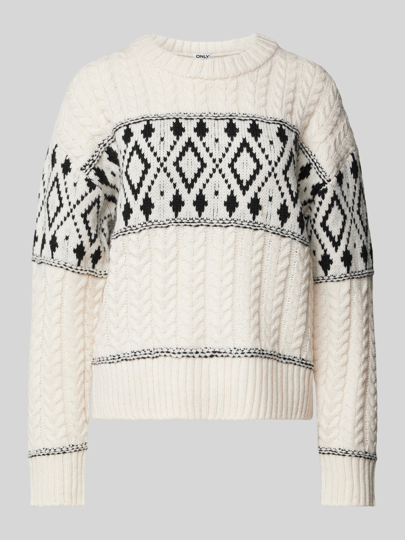 Only Regular fit gebreide pullover met ribboorden model 'MARENT'