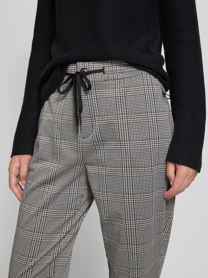 s.Oliver RED LABEL Regular fit joggingbroek met pied-de-poule-motief