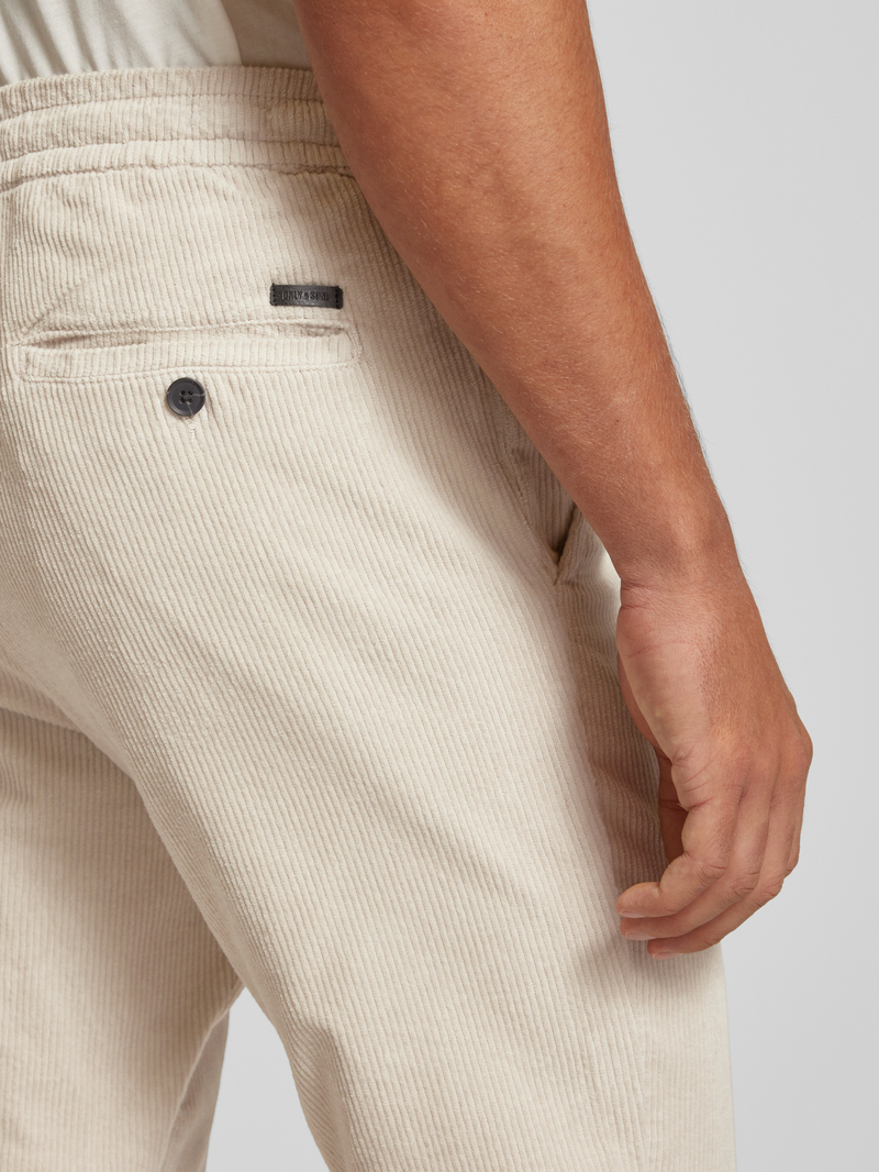 Only & Sons Tapered fit corduroy broek met elastische band model 'LINUS'