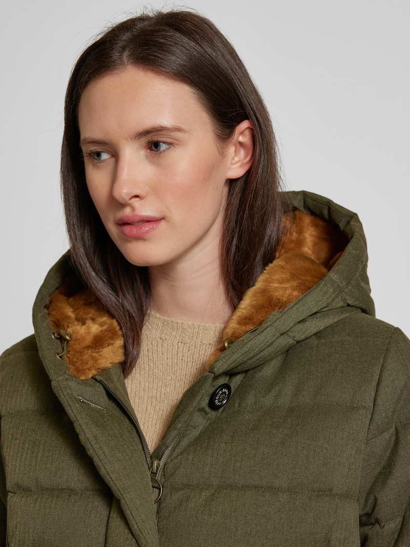 Barbour Gewatteerde lange jas met opstaande kraag model 'CLEARENCE'