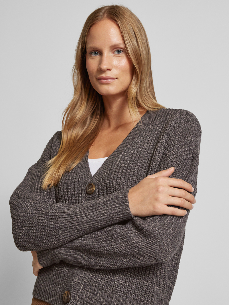 Vero Moda Regular fit gebreid jack met V-hals model 'LEA'