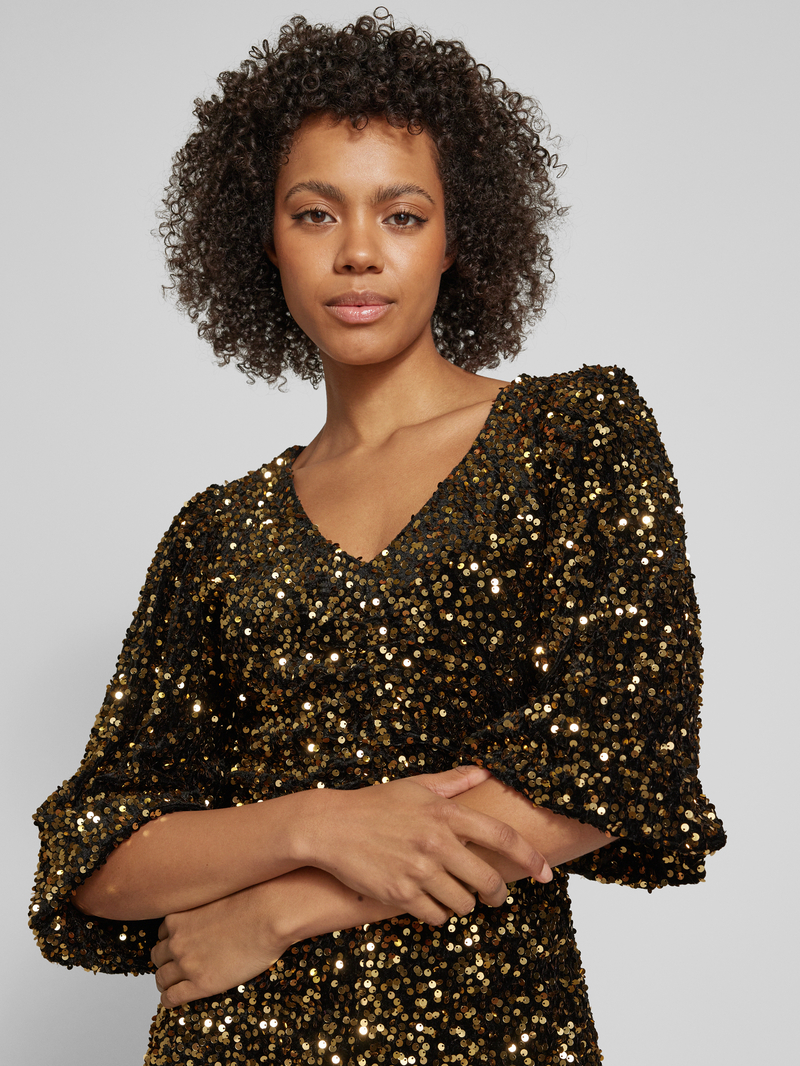 Jake*s Collection Mini-jurk met V-hals en pailletten