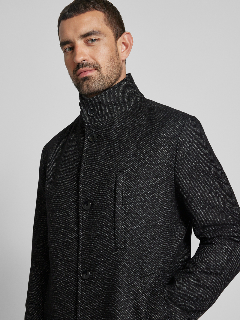 Boss Lange wollen jas met opstaande kraag model 'Hyde'