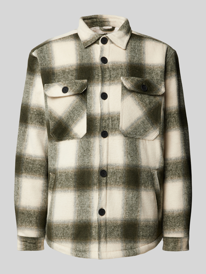 Redefined Rebel Regular fit overhemdjack met opgestikte paspelzakken op de borst