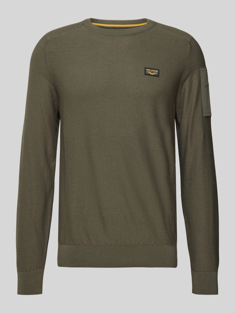 PME Legend Gebreide pullover met labeldetail