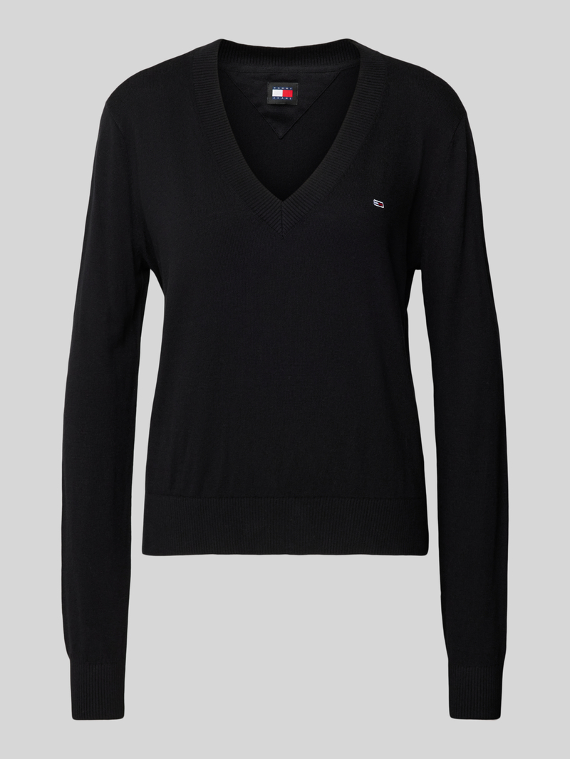 Tommy Jeans Pullover met V-hals en logostitching