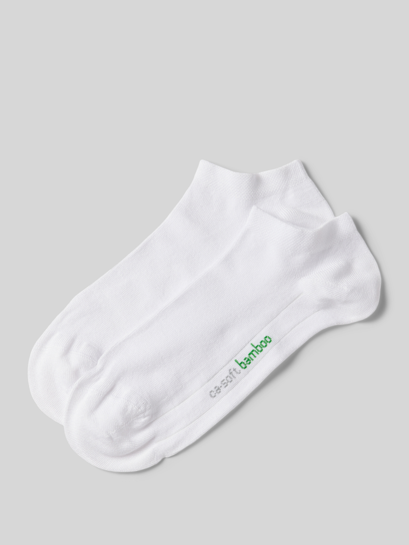 CAMANO Sneakersokken met labelstitching in een set van 2 paar model 'Bamboo'