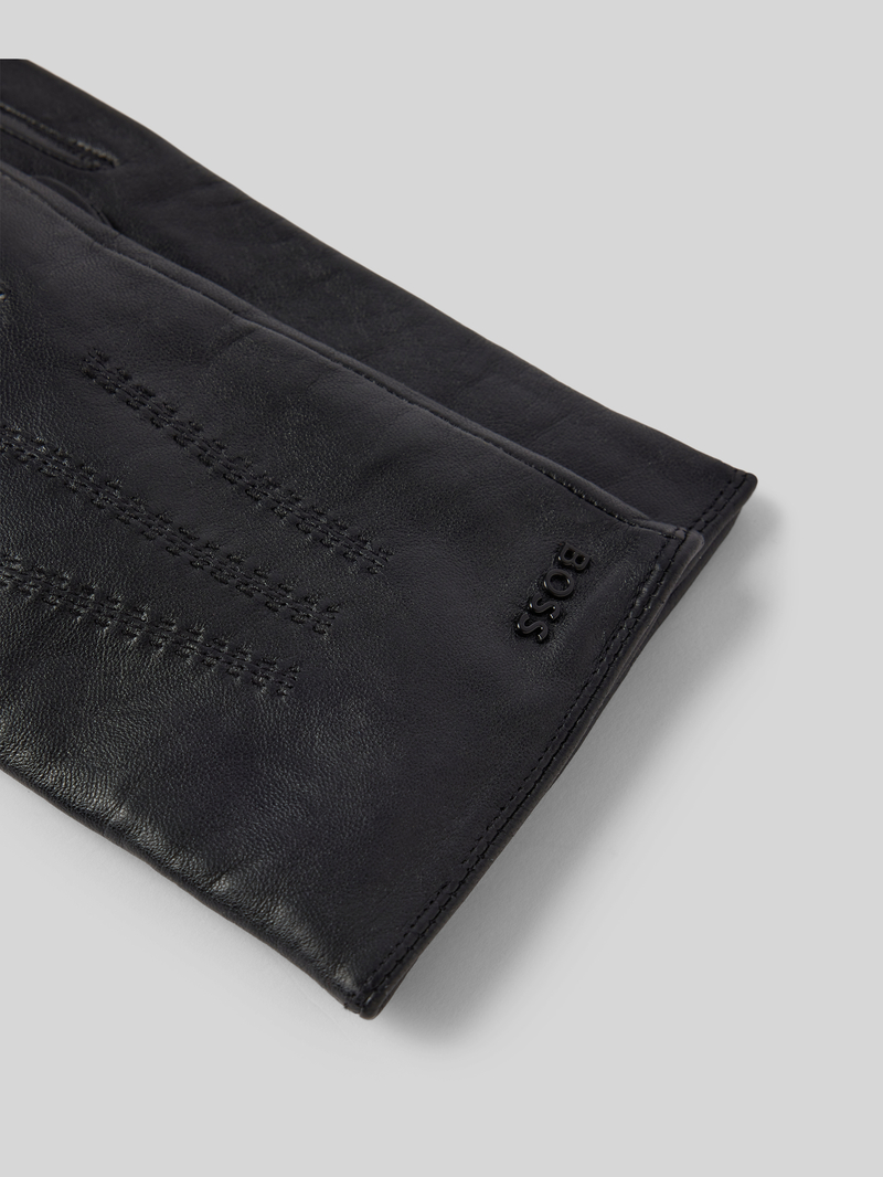 Boss Handschoenen van lamsleer met labeldetail model 'Hainz'