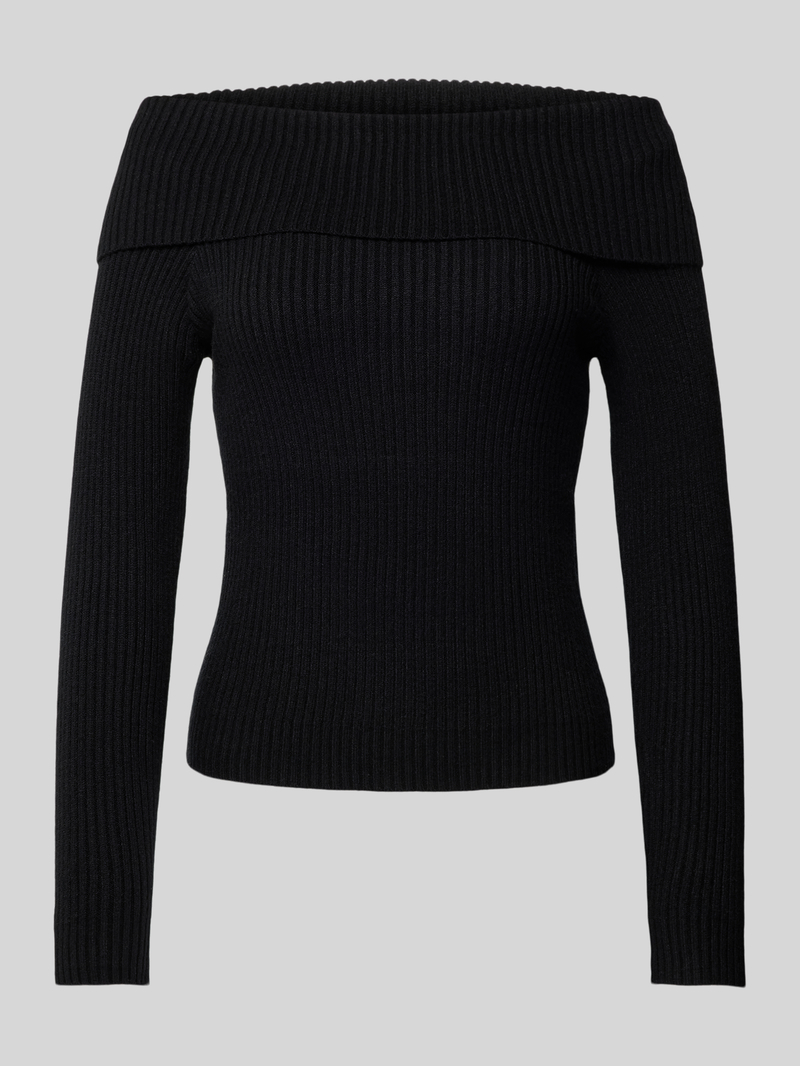 Only Slim fit gebreide pullover met off shoulder-mouwen model 'KATIA'