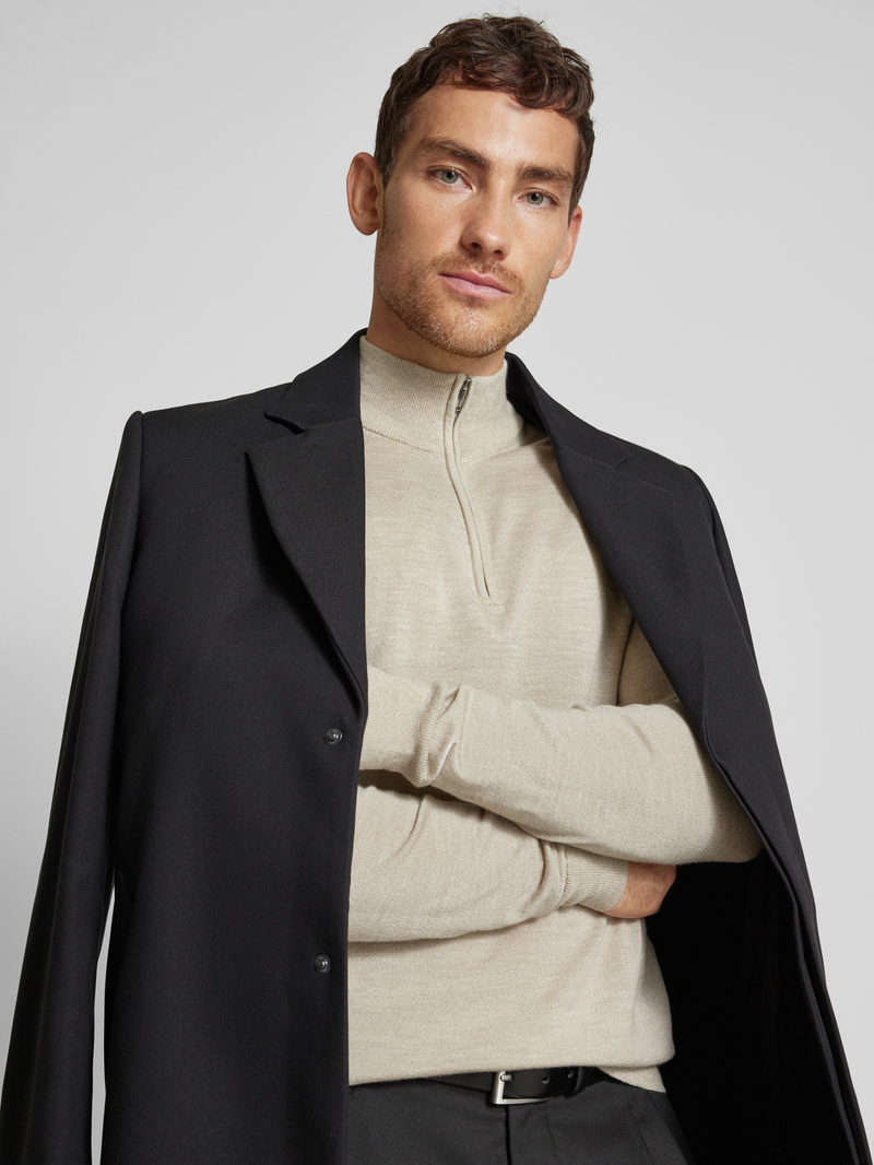 Profuomo Wollen pullover met schipperskraag