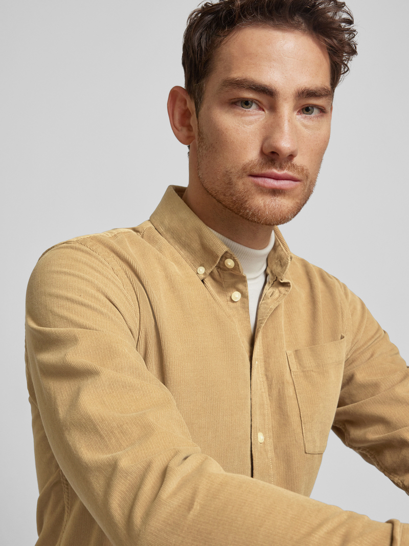 casual friday Regular fit corduroy overhemd met button-downkraag model 'ANTON'