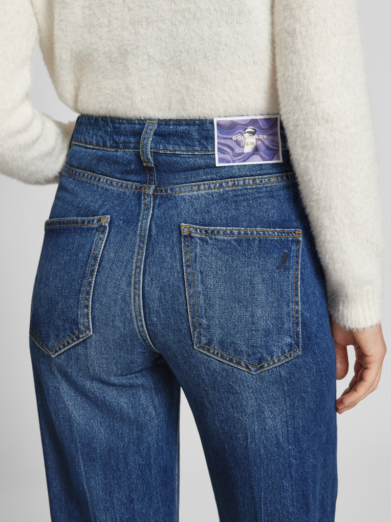Goldgarn Cross fit jeans met asymmetrische sluiting model 'C7'