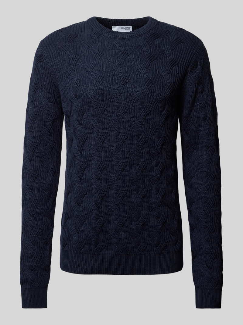 Selected Homme Gebreide pullover met structuurmotief model 'CALLIS'