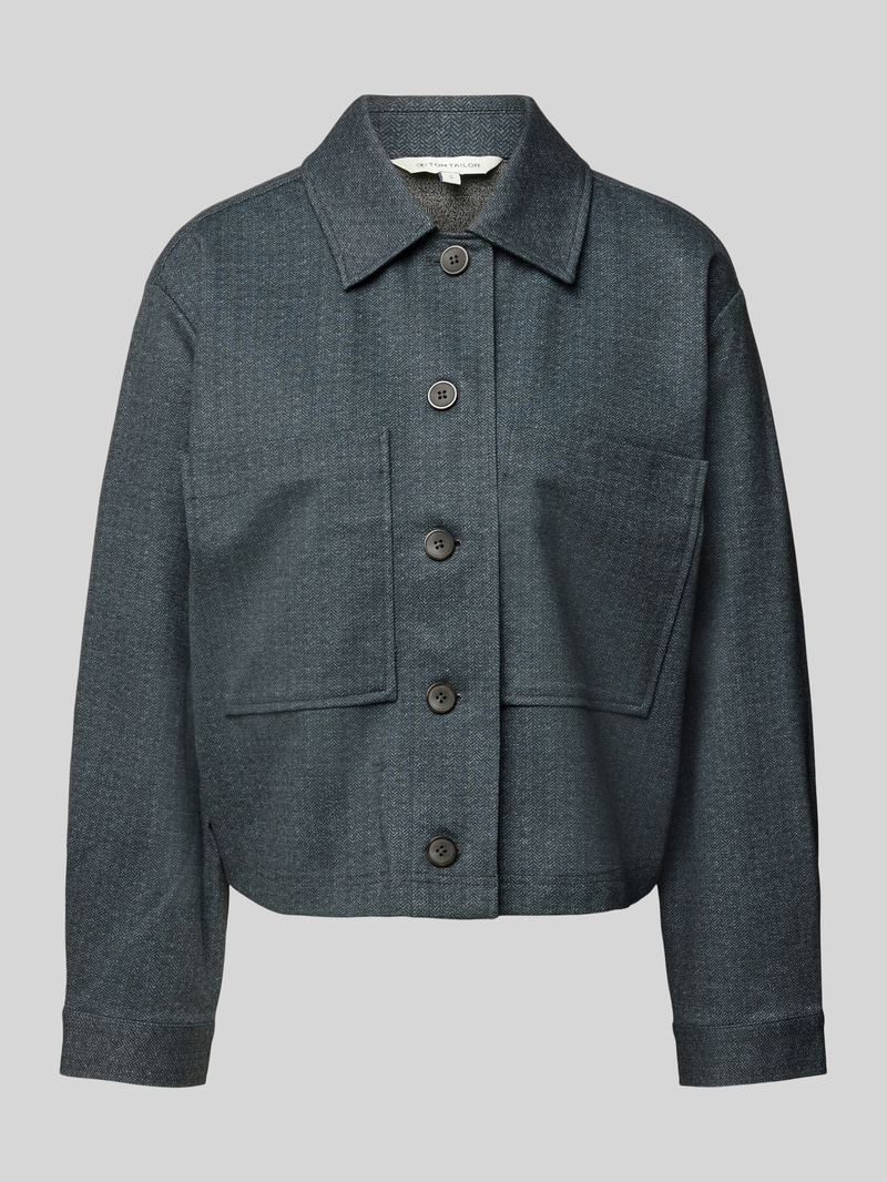 Tom Tailor Boxy fit overshirt met visgraatlook