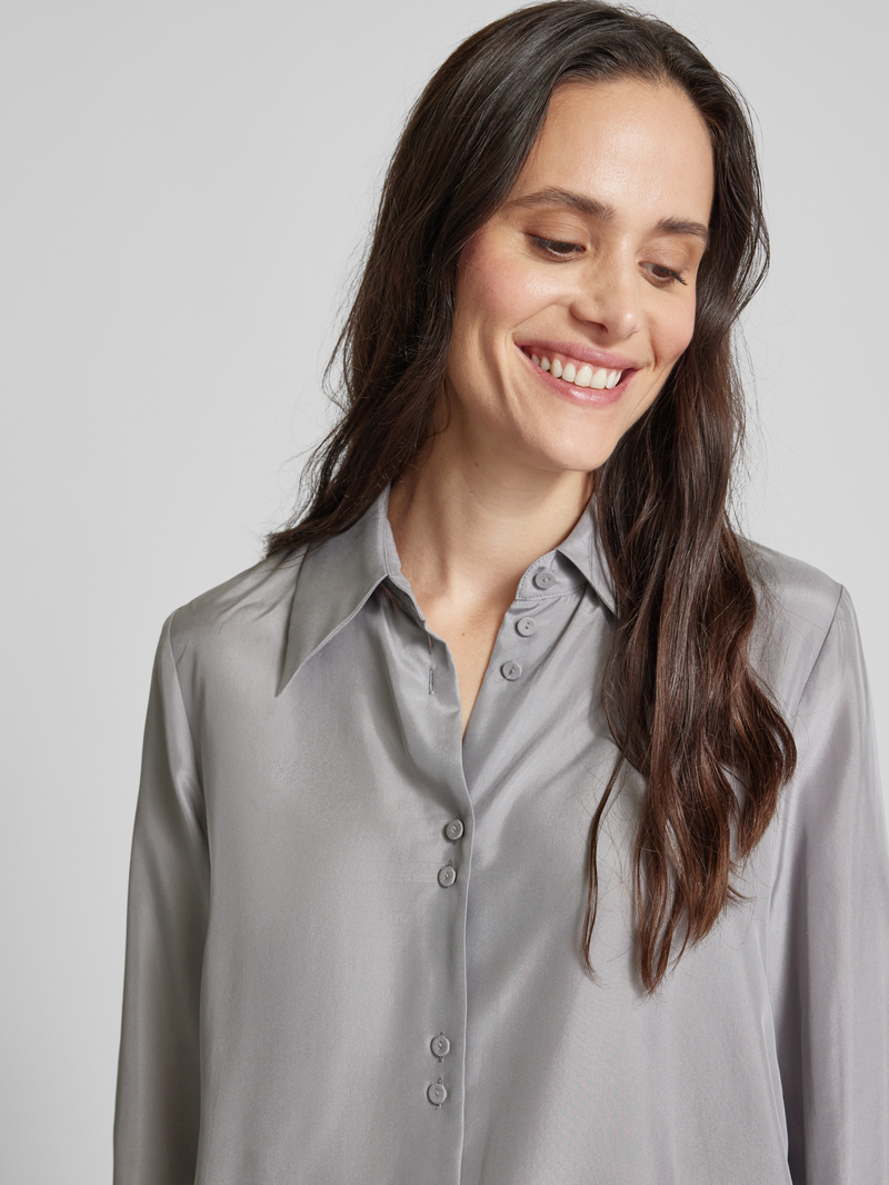 LUISA CERANO Overhemdblouse van pure zijde met deelnaden