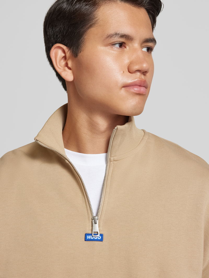 Hugo Blue Sweatshirt met opstaande kraag model 'Neeler'