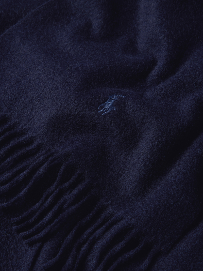 Polo Ralph Lauren Sjaal van kasjmier met logostitching model 'FRINGE'