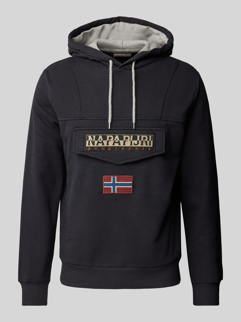 Napapijri Hoodie met labelpatch model 'BURGEE'