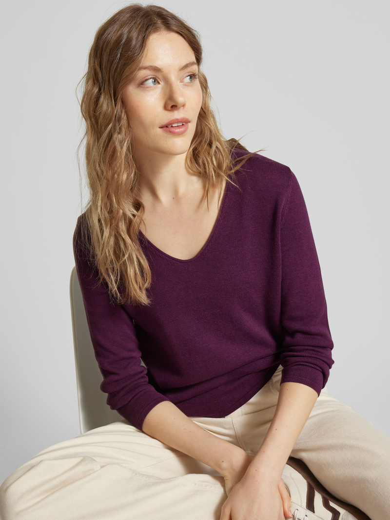 Tom Tailor Regular fit pullover met V-hals