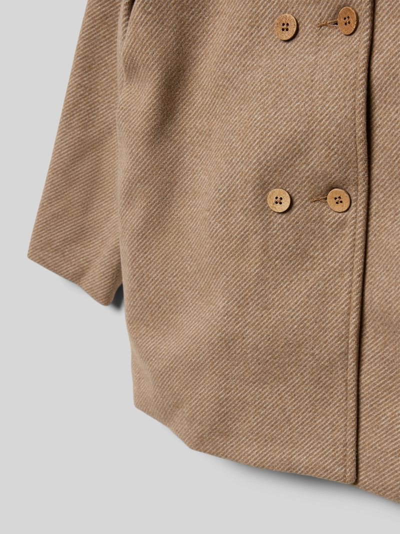 Lil Atelier Lange jas met platte kraag model 'NALINA'