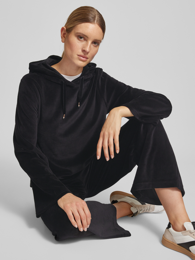 Boss Hoodie met labeldetail model 'Velluto'