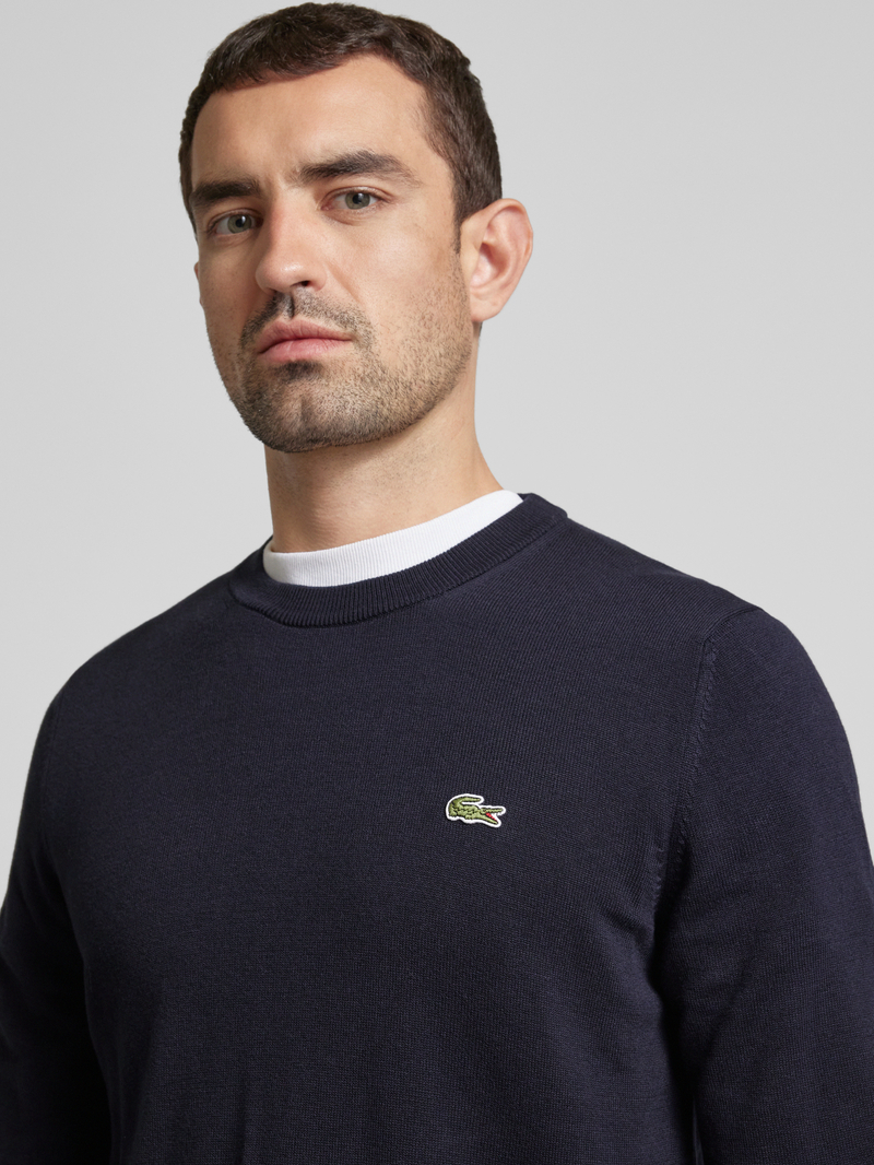 Lacoste Gebreide pullover met logopatch