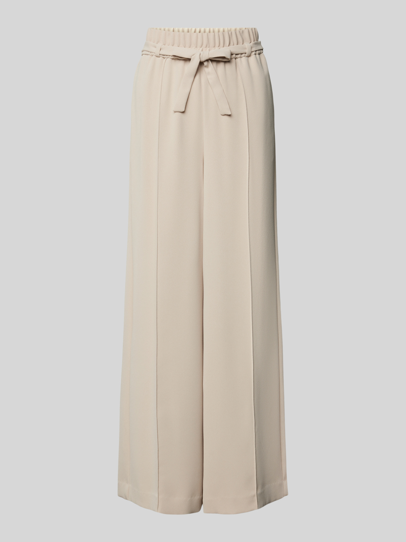 comma Wide leg stoffen broek met strikceintuur