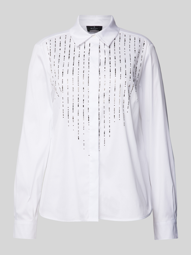 monari Overhemdblouse met blinde knoopsluiting