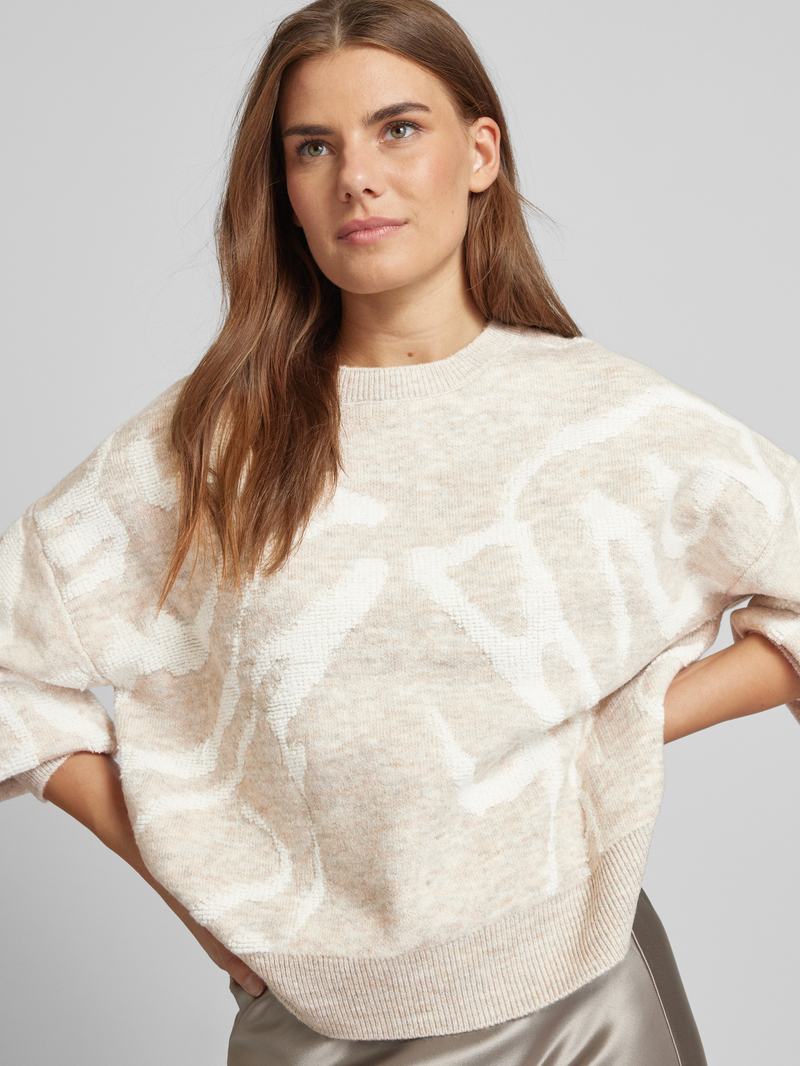QS Gebreide pullover met extra brede schouders