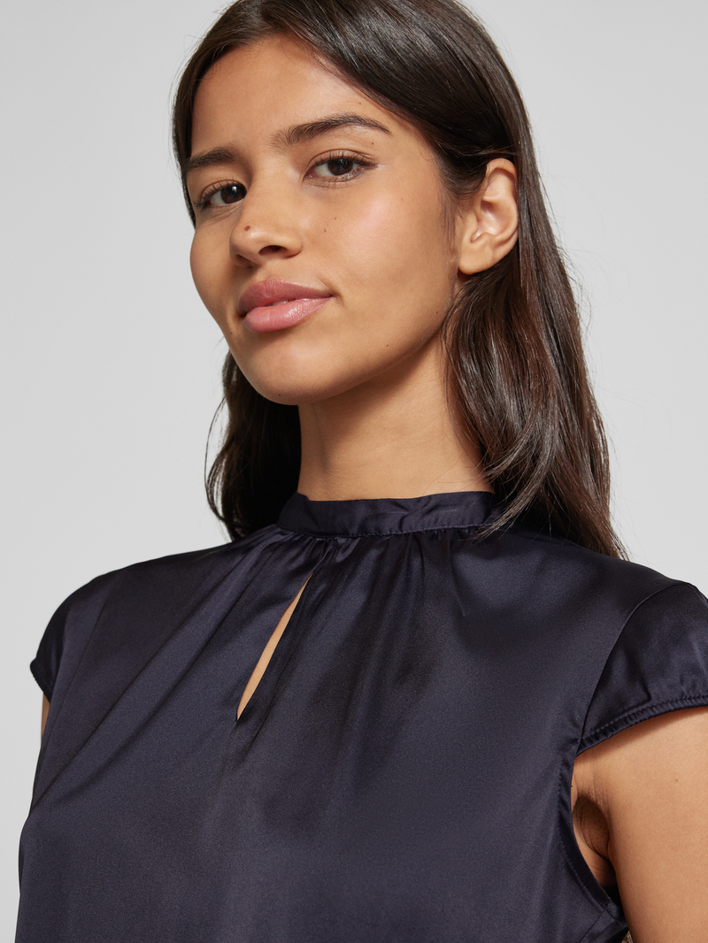 comma Regular fit blouse met druppelvormige hals