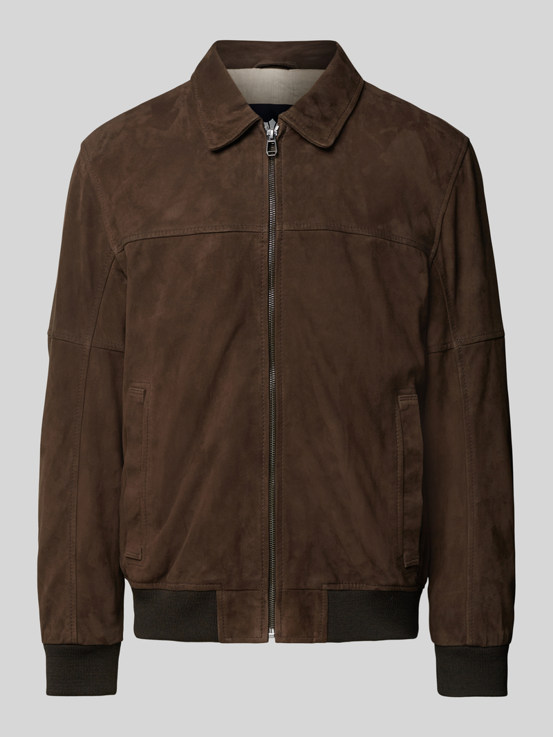 JOOP! Collection Leren blouson met deelbare ritssluiting model 'Laup'