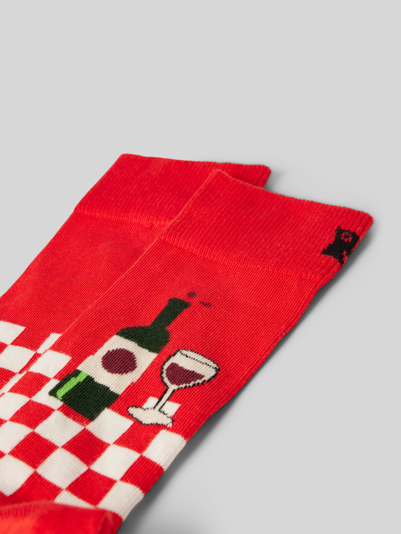 Happy Socks Sokken met labelstitching model 'Wine And Dine'