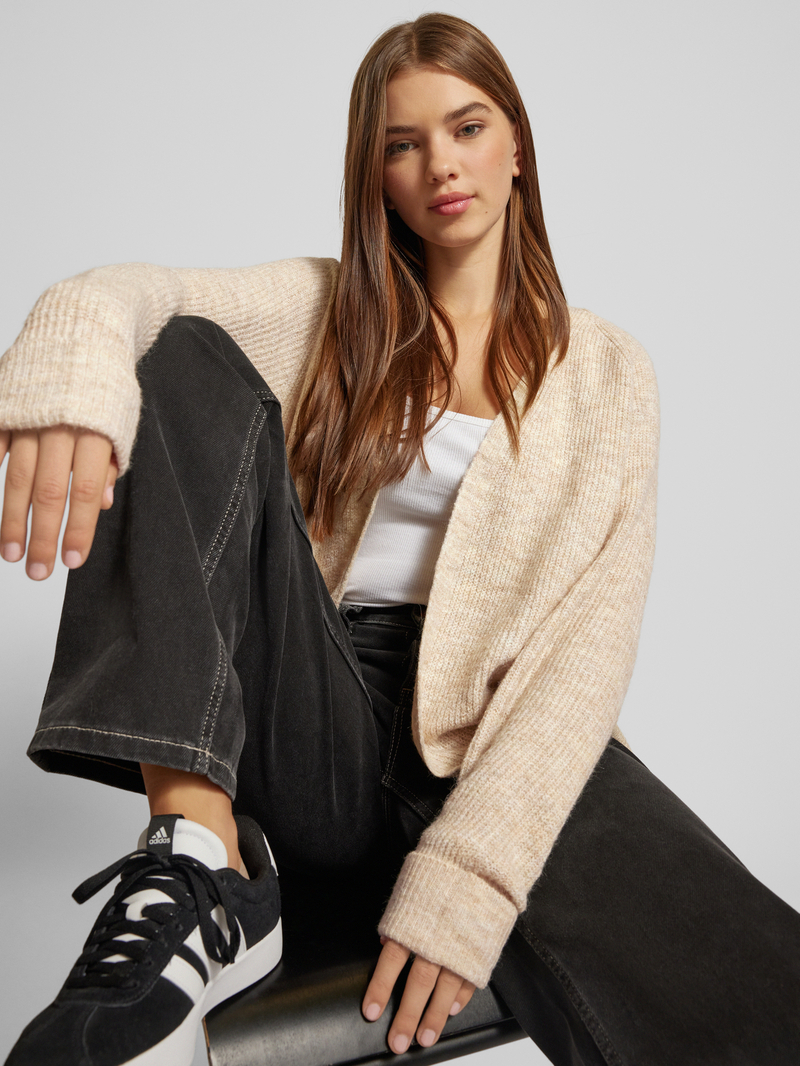 Pieces Regular fit cardigan met wol in gemêleerde look model 'ELLEN'