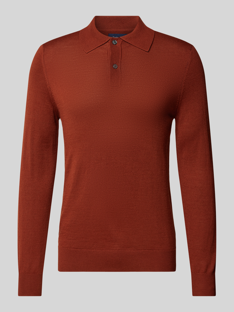 Christian Berg Men Slim fit gebreide pullover met polokraag