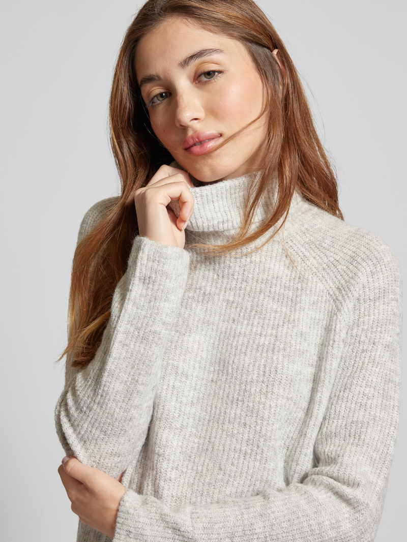 Pieces Loose fit gebreide tuniek met col en afgeronde zoom model 'ELLEN'