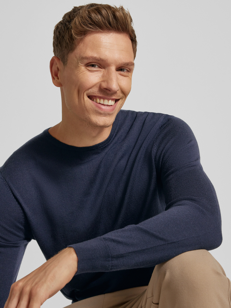 Profuomo Gebreide pullover met ribboorden