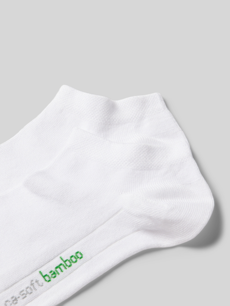 CAMANO Sneakersokken met labelstitching in een set van 2 paar model 'Bamboo'