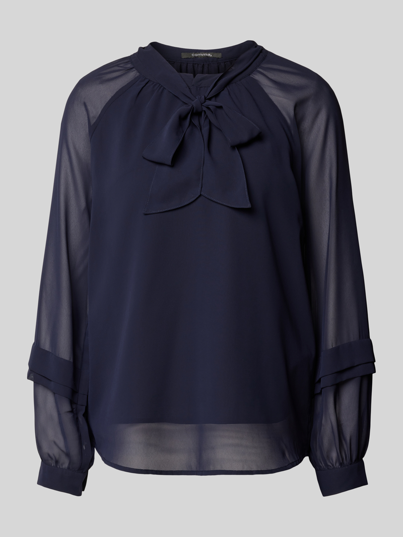 comma Relaxed fit strikblouse met ballonmouwen