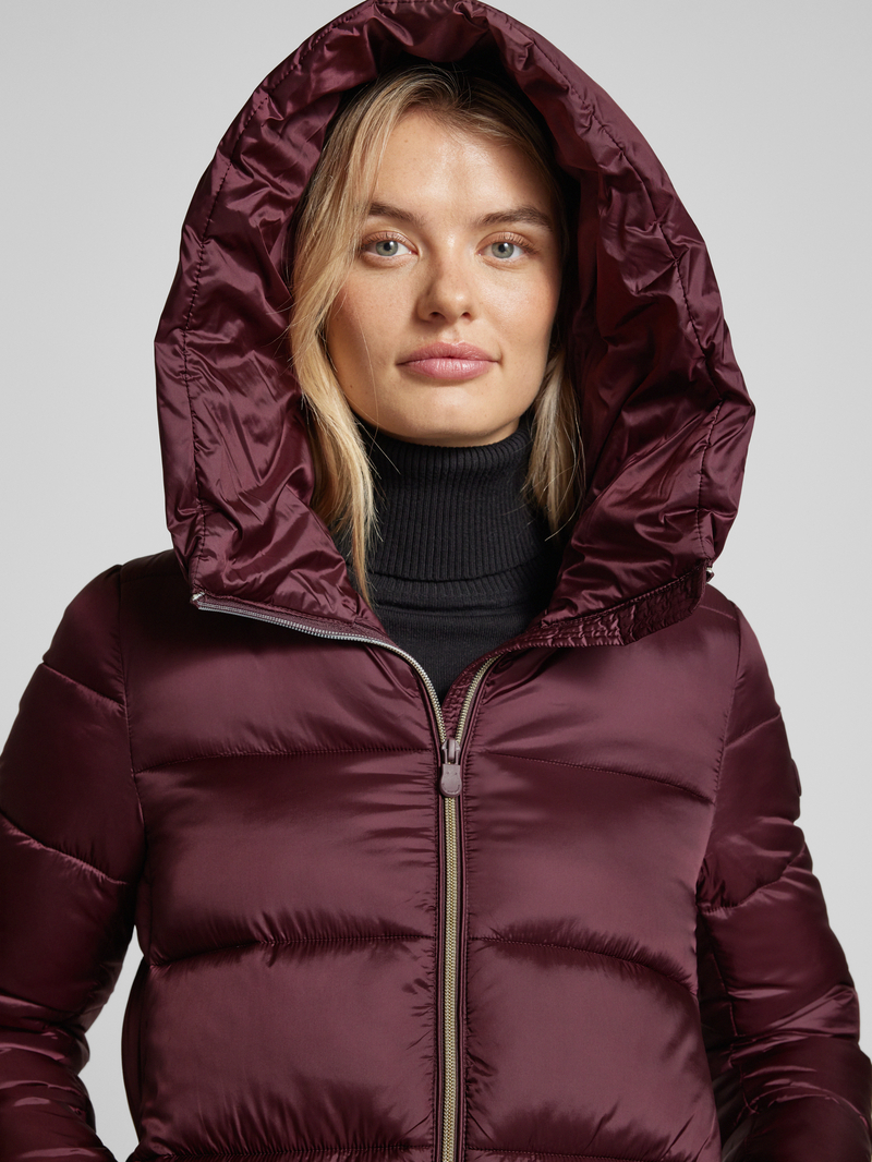 SAVE THE DUCK Gewatteerde lange jas met capuchon model 'LYSA'
