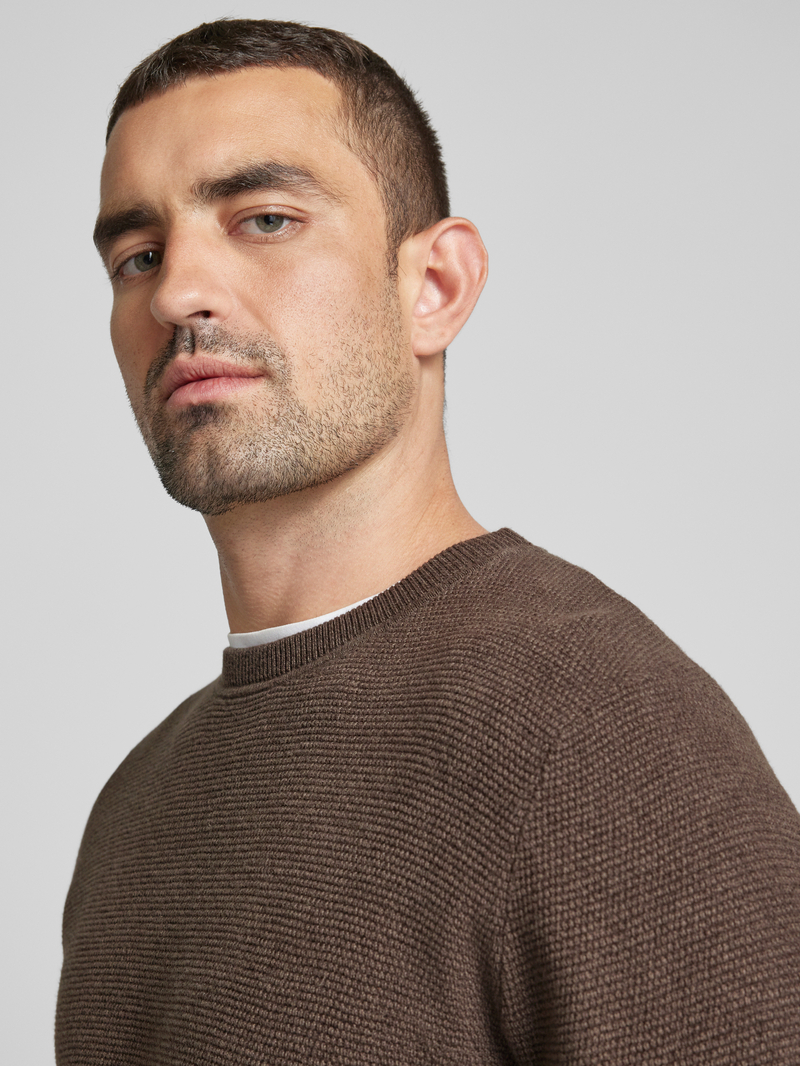 Selected Homme Gebreide pullover met ribboorden model 'ROSS'