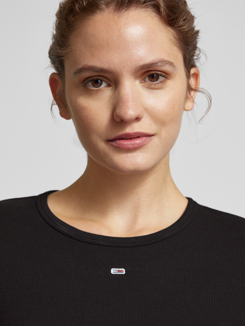 Tommy Jeans Slim fit T-shirt met labelstitching
