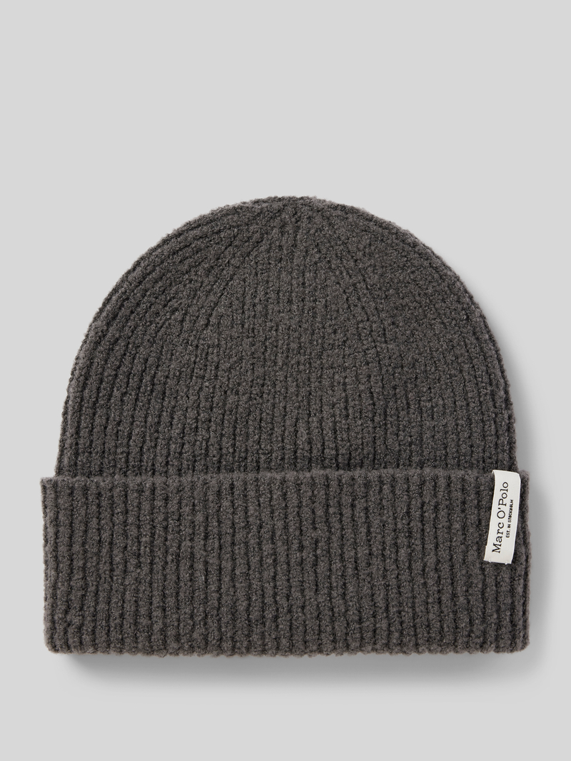 Marc O'Polo Beanie met scheerwol in riblook