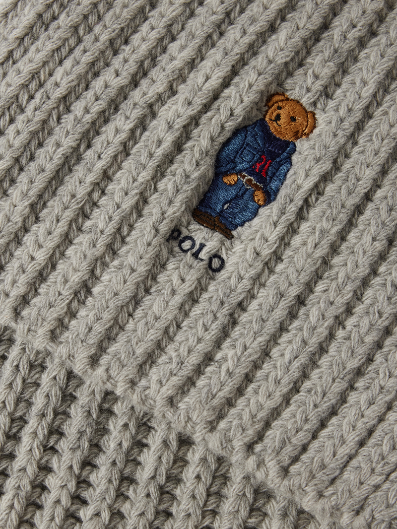 Polo Ralph Lauren Wollen sjaal met label- en motiefstitching model 'BEAR'