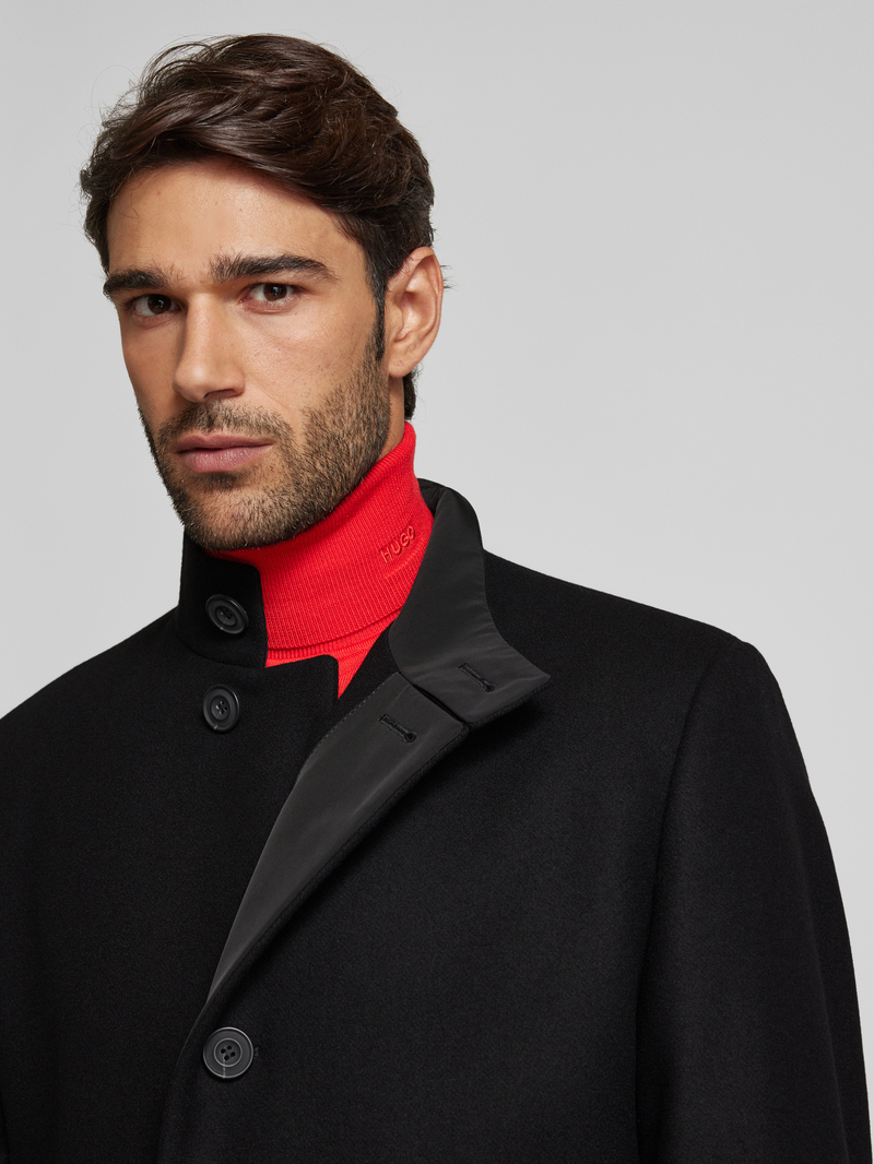HUGO Lange jas met opstaande kraag model 'Mintrax'