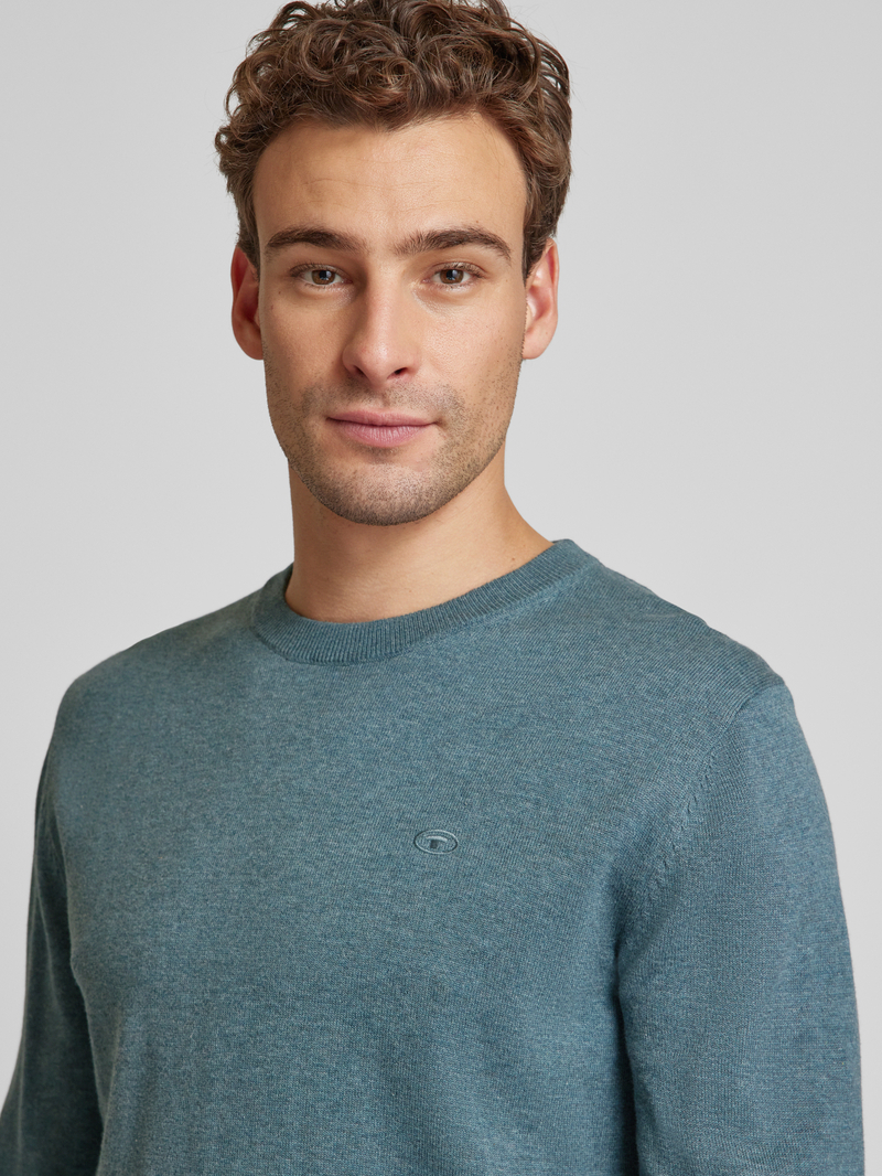 Tom Tailor Pullover met ronde hals van puur katoen