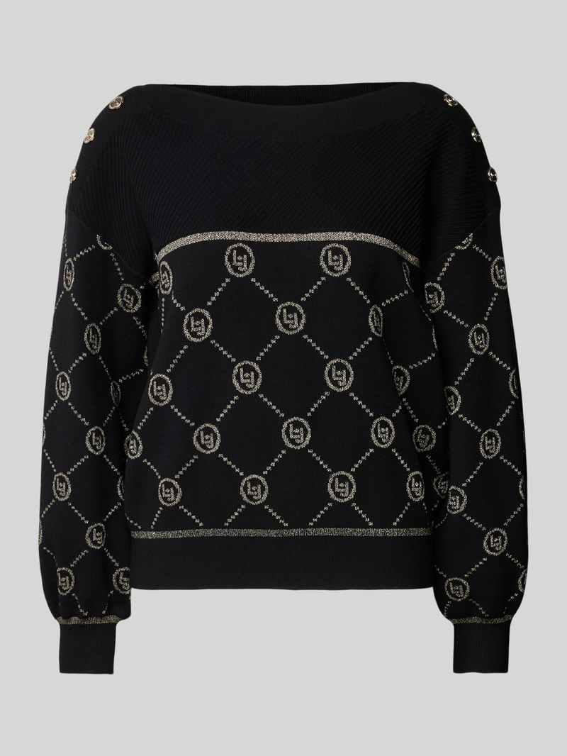 Liu Jo White Gebreide pullover met labelstitching